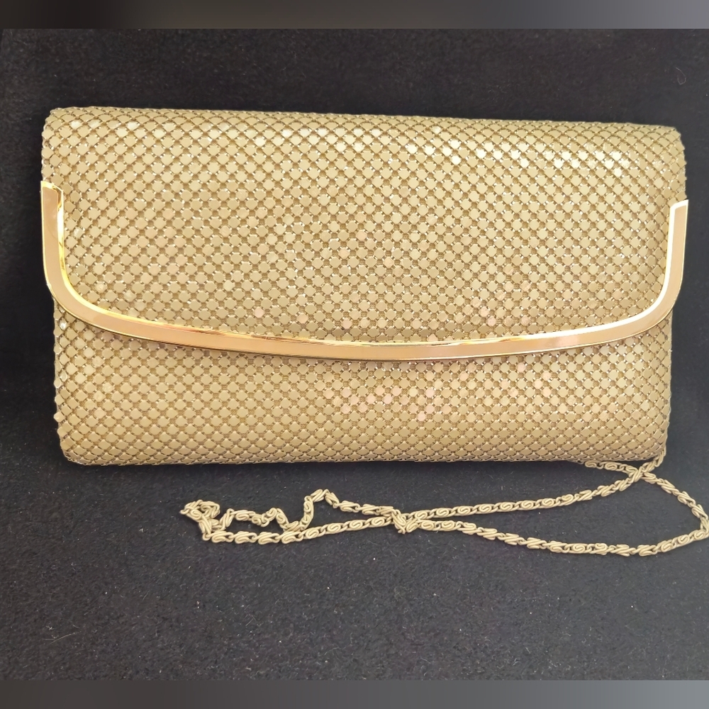 Elegant Taupe Clutch with Chain Shoulder Strap